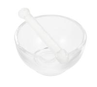 Healifty Glass Mortar and Pestle Set Kitchen Grinder Tool for Household and Restaurant Use Ergonomic Glass Bowl and Stick for Crushing Spices Garlic and Tablets