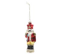 Healifty Glass Nutcracker Soldier Ornament Hanging Decoration, Creative Glass Christmas Tree Ornament, Festive Nutcracker Decor for Xmas Party and Home Display