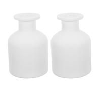 Healifty Glass Reed Diffuser Bottles: 2 Pcs Empty Diffuser Bottles for Essential Oils 150ml/5oz Refillable Fragrance Jar for Diy Fragrance Replacement Crafts, Home Aromatherapy (Matte White)