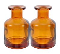 Healifty Glass Reed Diffuser Bottles: 2 Pcs Empty Diffuser Bottles for Essential Oils 150ml/5oz Refillable Fragrance Jar for Diy Fragrance Replacement Crafts, Home Aromatherapy (Amber)