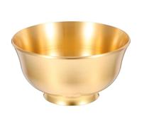 Healifty Golden Brass Treasure Bowl for Ritual Water Offering and Decor | Smooth Polished Finish, Serene Altar Organisation, for Holy Water and Flower Petals in Daily Use