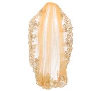 Healifty Golden Bridal Veil That Adds Elegance with Lace and Iron Comb, Wedding Veil Versatile Hair Decoration for Bride for Wedding and Special Occasions