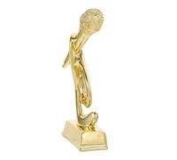 Healifty Golden Musical Note Trophy for Singing Hosting Contests Lightweight Resin Microphone Award for S Music Competitions and Classroom Rewards Decorative Desktop Prize