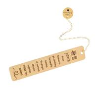 Healifty Golden Stainless Steel Bookmark with Tassel, 8th Wedding Anniversary Pendant for Couples, Romantic I Love You Engraved Gift for Husband and Wife