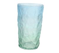 Healifty Gradient Blue Glacier Pattern Glass Water Cup Capacity Multi Function Wine Glass for Home Glassware with Wide Mouth for Easy Cleaning Housewarming Gift and Everyday Use