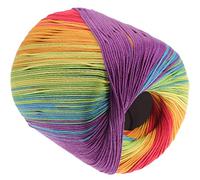 Healifty Gradient Rainbow Crochet Yarn Soft Cotton Thread for Hand Knitting DIY Scarves Hats Sweaters and Blankets