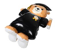 Healifty Graduation Inflatable Decor Extra Large 60-inch Standing Bear Balloon Graduation Cap Foil Balloon for College Party Photo Background and Seniors Celebration