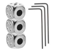 Healifty Guitar Knobs in Silver Colour with Wrench Dice Shape Metal 3 Set Volume and Tone Control Accessories for Electric and Acoustic Guitar