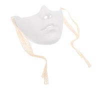 Healifty Half Face Mask Mechanical Style Gothic Decorative White Plastic Comfortable Artistic Decor Festival Masquerade Balls for Men Women