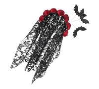 Healifty Halloween Bat Headband with Rose Detail Reusable Party Cosplay Accessory for Women Spooky Elegant Halloween Headdress for Costume Parties and Festive Celebrations