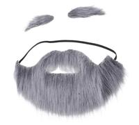 Healifty Halloween Costume Accessory Realistic Fake Beard Adhesive Eyebrows Men Novelty Beard for Parties
