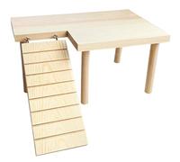 Healifty Hamster Platform Ladder Wooden Climbing Small Animal Resting Table Suitable for Rats and Chinchillas in Pet Cage
