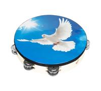 Healifty Hand Tambourine 10 Inch Double Layer Peace Dove Percussion Instrument for Kids Educational Hand Drum Music Toy Suitable for Children's Rhythm Learning and Dance