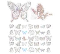 Healifty Handbook Scrapbook Holographic DIY Stickers Journal Accessories Craft Material for Decorative Sticker Collection Dancing Butterfly Theme