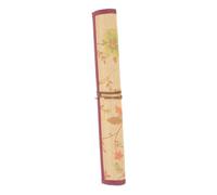Healifty Handcrafted Japanese Bamboo Paintbrush Roll with 10 Spacious Pockets, Large Capacity Cloth Brush Holder for Watercolor and Calligraphy Brushes, for Students and Artists Study