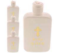 Healifty Holy Water Bottle Set 4Pcs Plastic Small 100Ml Vials for Baptism and Church Decorations White Travel Sprinkler