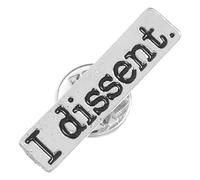 Healifty I Dissent Letter Brooch for Women, Silver Alloy Creative Suit Collar Pin, Stylish Party Breastpin Accessory for Shirt and Jacket