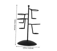 Healifty Iron Art Ice Cream Rack Cone Holder Stable Display Stand for Dessert Shops and Parties Black Simple Design