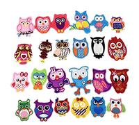 Healifty Iron On Patches Embroidered Patches Owl Patch DIY Jackets Jeans Bags Cloth T Shirt Sweater Bag Cloth Elbow Clothing Christmas Custom Decor 24pcs