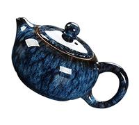 Healifty Japanese Ceramic Teapot Blue Large Home Tea Kettle with Unique Kiln Glazed Finish for Brewing Herbal Tea and Decorative Use