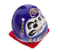 Healifty Japanese Mini Porcelain Figurine Fortune Mascot Ceramic Decoration for Desktop Car Home Office Feng Shui Lucky Statue Gift