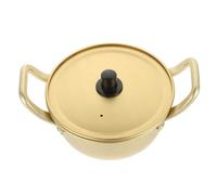 Healifty Korean Aluminum Noodle Pot with Lid Double Handle Cooking Pot for Ramen Soup Instant Noodles Heat-Resistant Lightweight Kitchen Essential