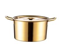 Healifty Korean Ramen Pot with Lid Double Handle Small Soup and Stew Cooker Rapid Even Heating Noodle Pot for Pasta Lobster and Hotpot Easy to Clean and