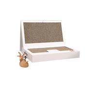 Healifty Laptop Shaped Cat Scratcher Toy Creative Laptop Design Wear-resistant Scratch Toy Portable Corrugated Paper Cat Plaything with Teaser Stick for Home