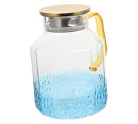 Healifty Large Capacity Glass Water Pitcher with Lid Clear Beverage Container for Juice Tea Milk and Cold Drinks Clean Water Jug for Home Restaurant and Hotel Use