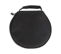 Healifty Large-Capacity Round Oxford Cloth CD Storage Bag with Zipper, Car Disc Holder Case for Cds and DVDs, Black Disc Organizer Suitable for Vehicle Use and Travel