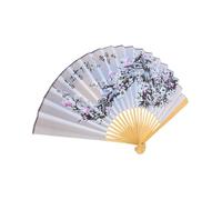 Healifty Large Chinese Style Folding Handheld Fan with Silk and Bamboo Design for Women Portable Decorative Hanging Wall Fan for Asian Themed Parties and Home Decor