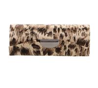 Healifty Leopard Pattern Silk Mini Lipstick Box Case Holder Mirror Travel Cosmetic Organizer Storage for Purse Makeup Storage