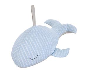 Healifty Light Blue Nautical Whale Door Stopper, Soft Fabric Anti-Collision Decorative Door Wedge, Cute Animal Shaped Doorstop for Home and Office Floors