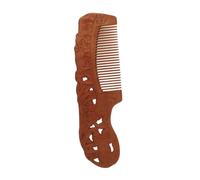 Healifty Light Brown Peach Wood Hair Comb for Women Large Carved Massage Hairdressing Tool Scalp Massager Suitable for Thick Wet Dry Hair and Neat Styling