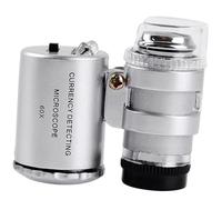 Healifty Lighted Magnifier Microscope Mini Pocket LED Illuminated Loupe for Jewelry Coins Currency Detection Gardening Circuit Board Inspection