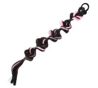 Healifty Long Bubble Braid Ponytail Extension for Women, Brown-black with Pink Highlights Braided Hairpiece, Synthetic Braids Hair Extensions for Stylish Ponytail Hairstyles