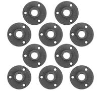 Healifty Malleable Cast Iron Floor Flange Pipe Fittings with Fine Workmanship and Surface Application 10pcs Black Iron Flanges Decorative Plates for Shelving and Clothing Racks