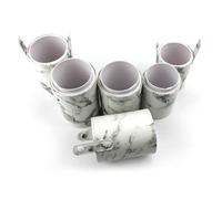 Healifty Marble Cosmetic Brush Bag Large Portable PU Makeup Brush Pouch Organizer for Travel and Home Lightweight Storage Case for Women Makeup Tools