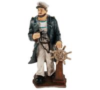 Healifty Mediterranean Sailing Captain Easy Maintenance Figurine Resin Statue Nautical Collectible with Artistic Flair for Living Room Corners and Marine Decor Collections