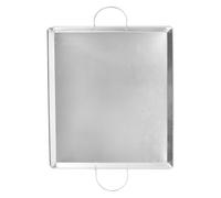 Healifty Metal Steamer Plate for Rice Noodle Steam Pan Tray White Stainless Steel Rectangle Food Steaming Tray with Handle Suitable for 30cm Pot Home Kitchen Cooking