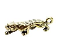 Healifty Mini Brass Tiger Figurines, Small Keychain Charm, Practical Decorative Pendant for Zodiac Year of the Tiger