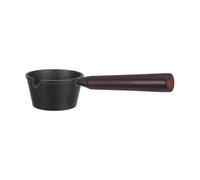 Healifty Mini Egg Frying Pan Cast Iron Small Pot Drip Design with Wooden Handle for Eggs and Vegetables, Home and Cake Shops