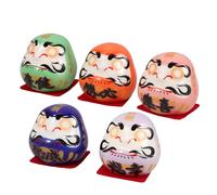 Healifty Mini Japanese Ceramic Figurine Feng Shui Ornament for Home and Car Decor No-eye Statue for Wealth Positive Energy Safety Blessings and Family Protection