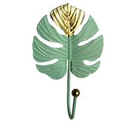 Healifty Mini Leaf Shape Wall Hook Green Metal Hanging Wall Hook for Coat Clothes Keys Holder Home Office Bedroom Decorative Storage Organizer