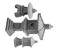 Healifty Mini Pagoda Statue 3pcs Japanese Tower Light Decoration Stone Pavilion for Zen Garden Bonsai Aquarium Ornament