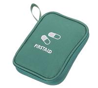 Healifty Mini Portable Medicine Bag Compact Emergency Kit for Travel Household Camping Supplies Durable Oxford with Opening Full Zipper Design Green Small Storage