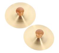 Healifty Mini Small Brass Cymbals Ethnic Percussion Instrument for Dance Parties and Cultural Performances Small Finger Cymbals with Unique Jing Design for Adults and Education