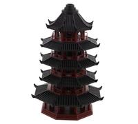 Healifty Miniature Pagoda Statue Decorative Ancient Building Model for Garden Aquarium Fish Tank Water Landscape Ornament Asian Style Micro Landscape Ornament for Home and Office Decor