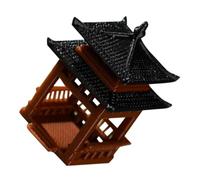 Healifty Miniature Pavilion Statue Decor, Plastic Garden Sculpture