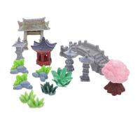 Healifty Miniature Resin Landscape with Bonsai Mountain Statue Detailed Craft Micro Garden Accessories for Indoor Desk and Fish Tank Decor Tranquil Zen Style Decorative Figurines